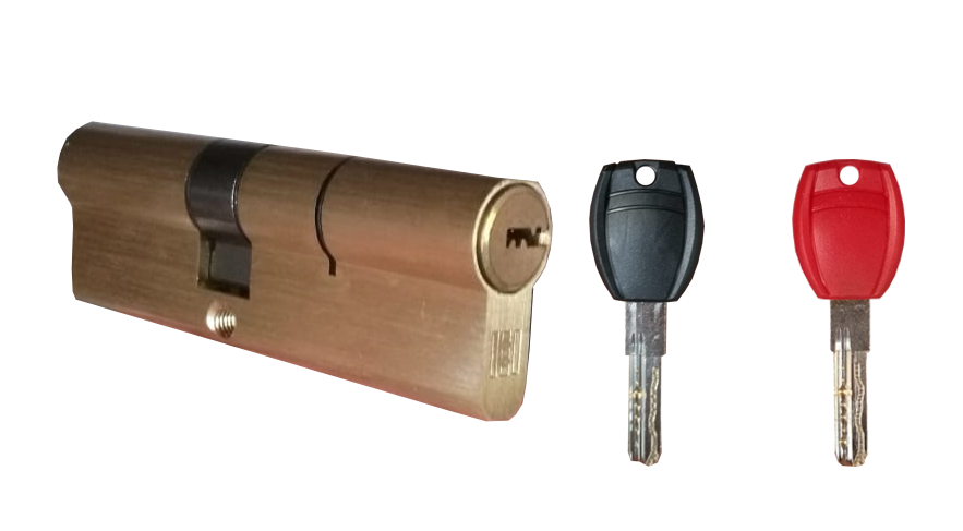 Door lock cylinder 2 temporary key and 5 permanent 90/35