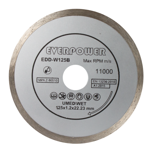 Diamantový kotúč na mokré rezanie 125x1,2x22,23 mm