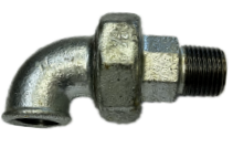 Zinc plating angle pipe union 1-1/4